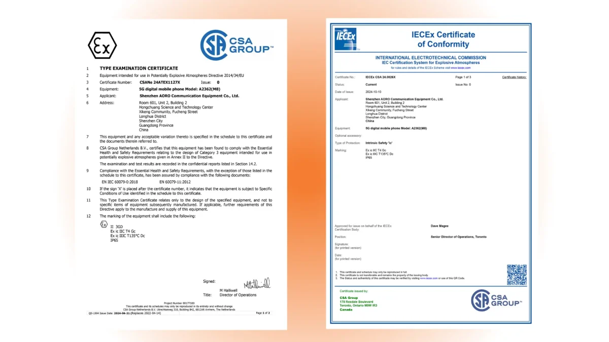 ex m8 atex iecex certificates